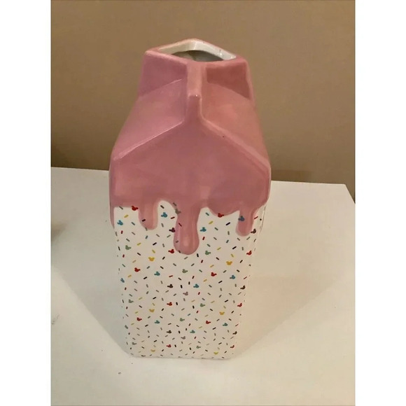 Disney Mickey Mouse Confetti Milk Carton Vase Ceramic 6”x3” - Picture 5 of 6